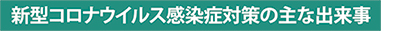 新型コロナウイルス感染症対策の主な出来事