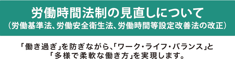 労働時間法制の見直しについて